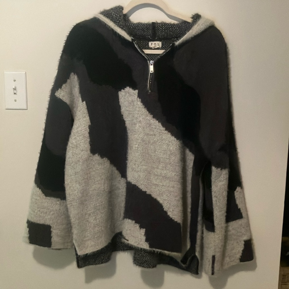 POL oversized tunic 1/4 zip women’s M